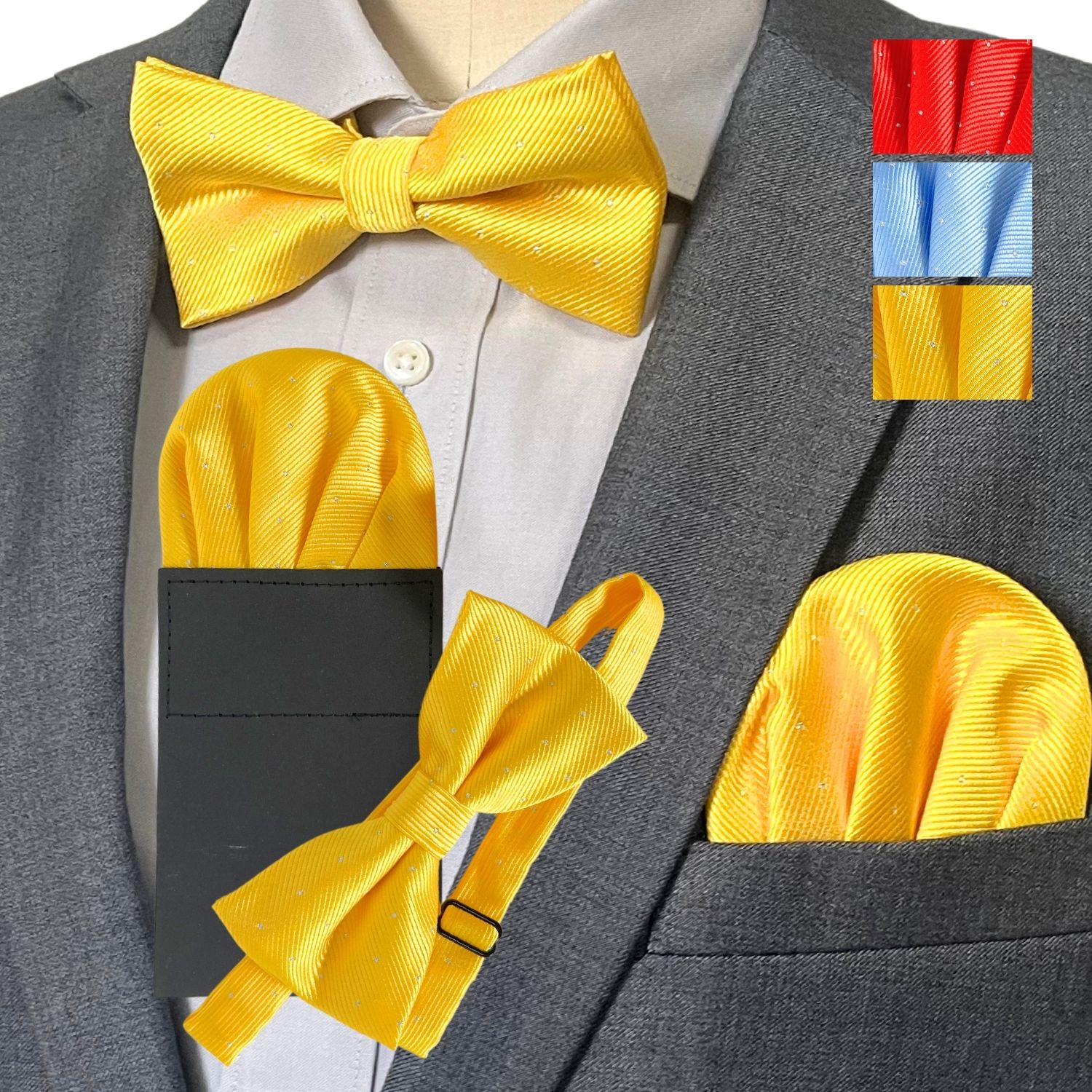 楽天市場】haoa 蝶ネクタイ ポケットチーフ セット 差し込み さすだけ