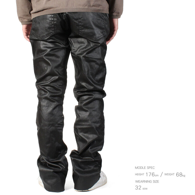 楽天市場】【20%OFF】 mnml ミニマル B447 WAXED FLARE DENIM BLACK