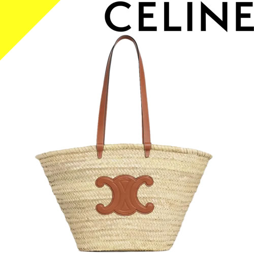 楽天市場】セリーヌ バッグ ミディアム トリオン ラフィア×レザー かご