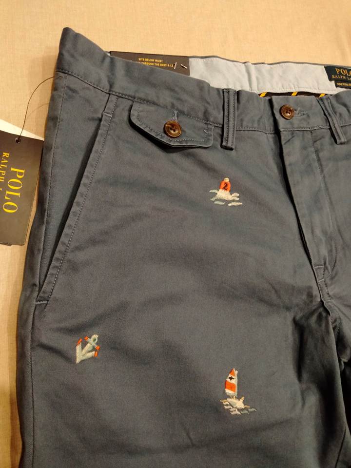 楽天市場】ポロ ラルフローレン 総柄 刺繍 チノパン ネイビー マリン