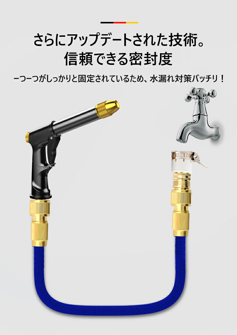 楽天市場】高圧洗浄 ノズル 散水ホース 15m 洗車 ホース 高圧洗浄