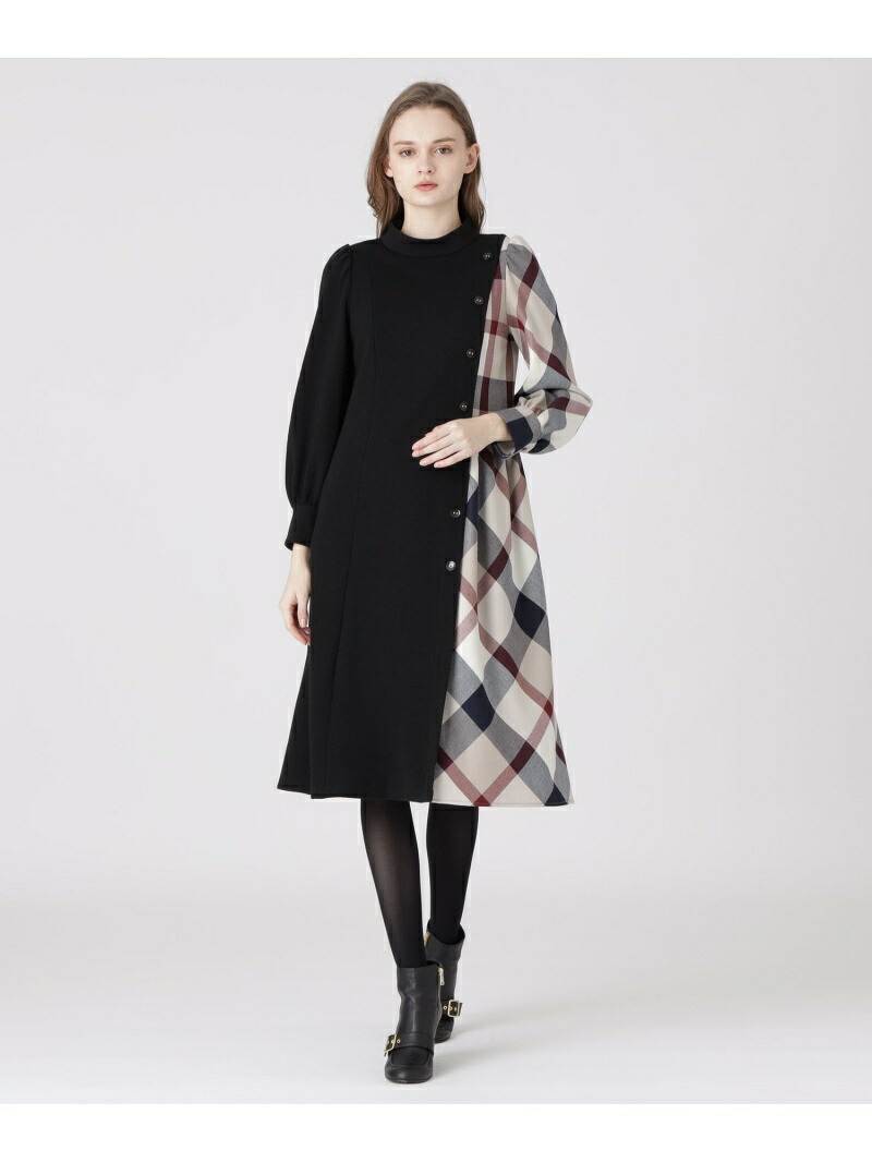 楽天市場】【SALE／44%OFF】ウールMIXポンチコンビワンピース BLUE