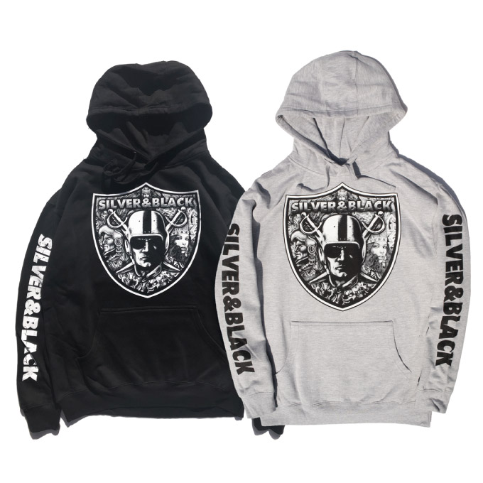 楽天市場】プリントパーカー 【RAIDERS レイダース / SILVER&BLACK