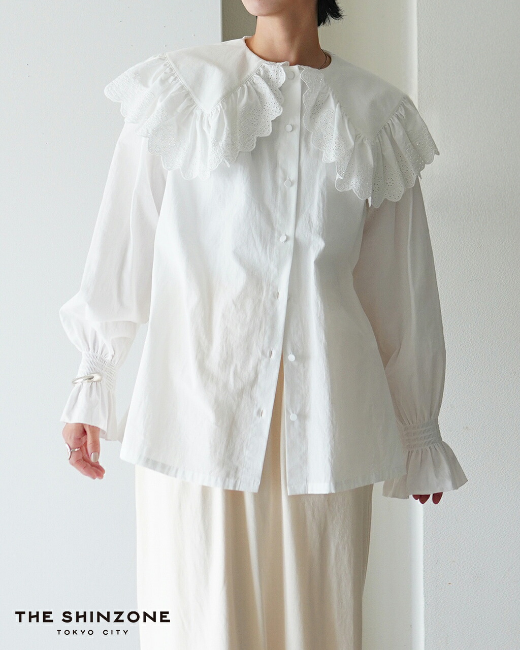 楽天市場】シンゾーン THE SHINZONE レースカラーブラウス レディース