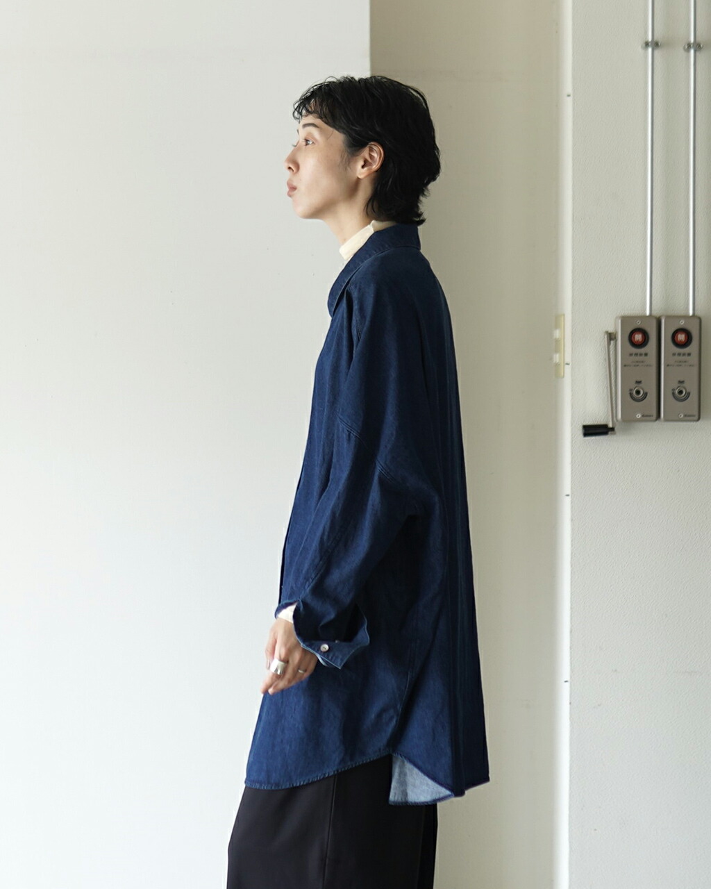 楽天市場】ミズイロインド mizuiro ind デニム ワイドシャツ denim