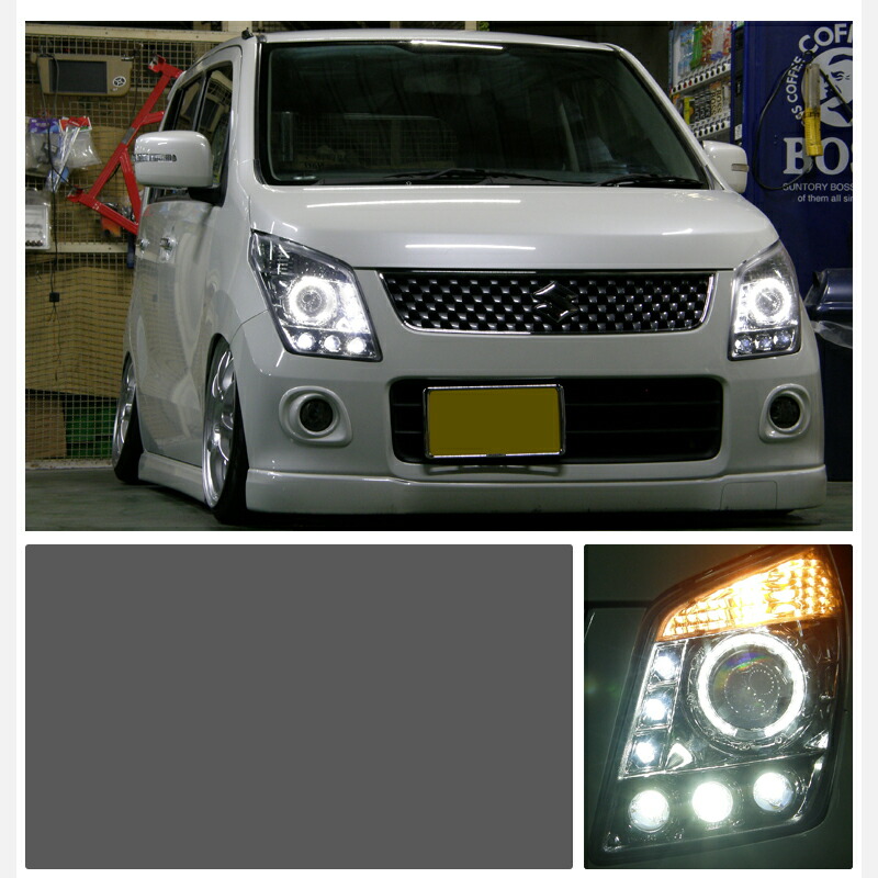 楽天市場】スズキ MH23S ワゴンR(AZワゴン）レクサス3連プロジェクター