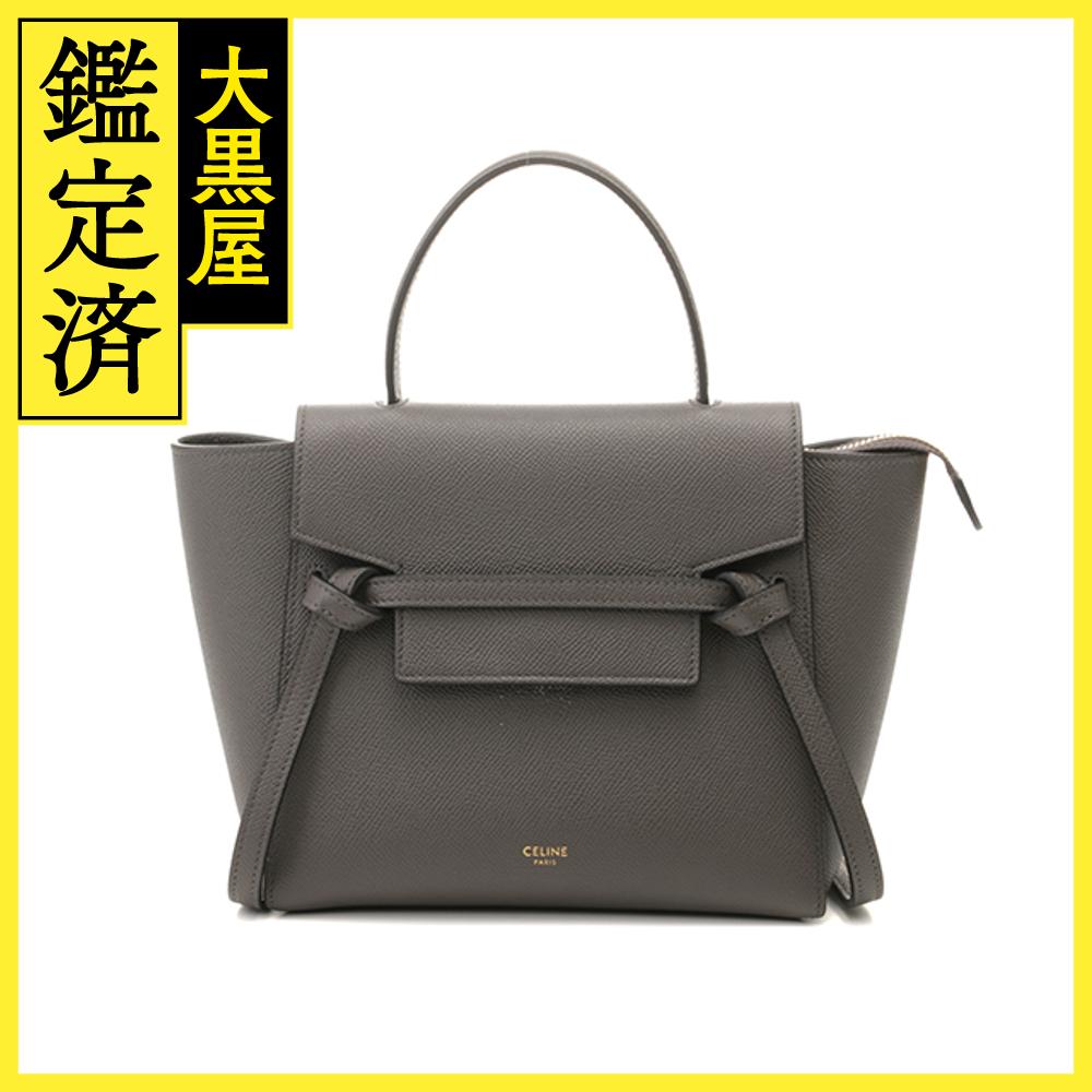 楽天市場】CELINE セリーヌ ベルトバッグ ナノ グレー カーフ【430