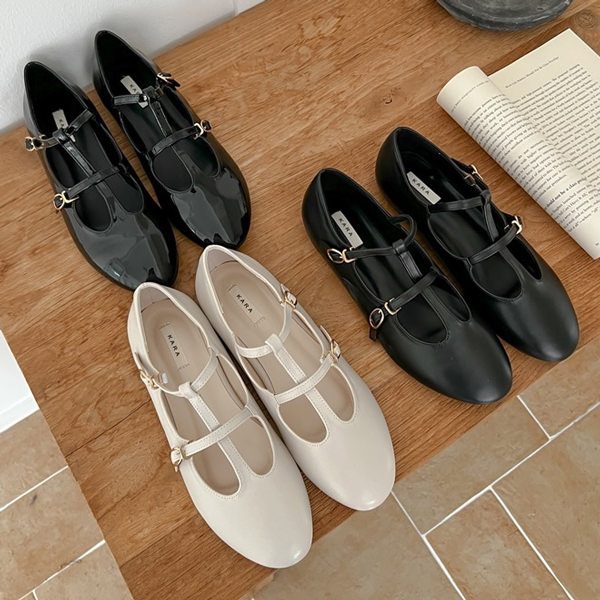 楽天市場】バレエシューズ パンプス ローファー ストラップ フラット