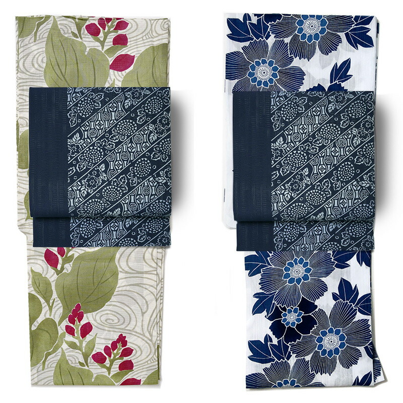楽天市場】名古屋帯 絽 伊勢型染 正絹 紋寄せ縞 唐草 紺 水色 伝統文様