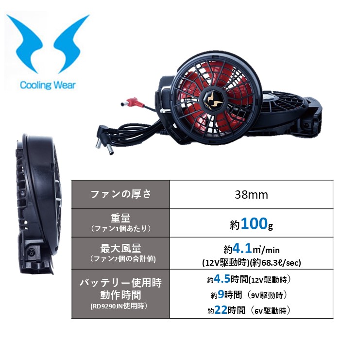 楽天市場】空調風神服 サンエス 12Vななめハイパワーファン