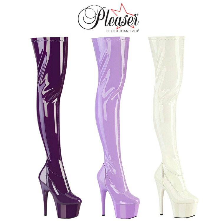 楽天市場】Pleaser プリーザー ニーハイブーツ サイハイブーツ 黒