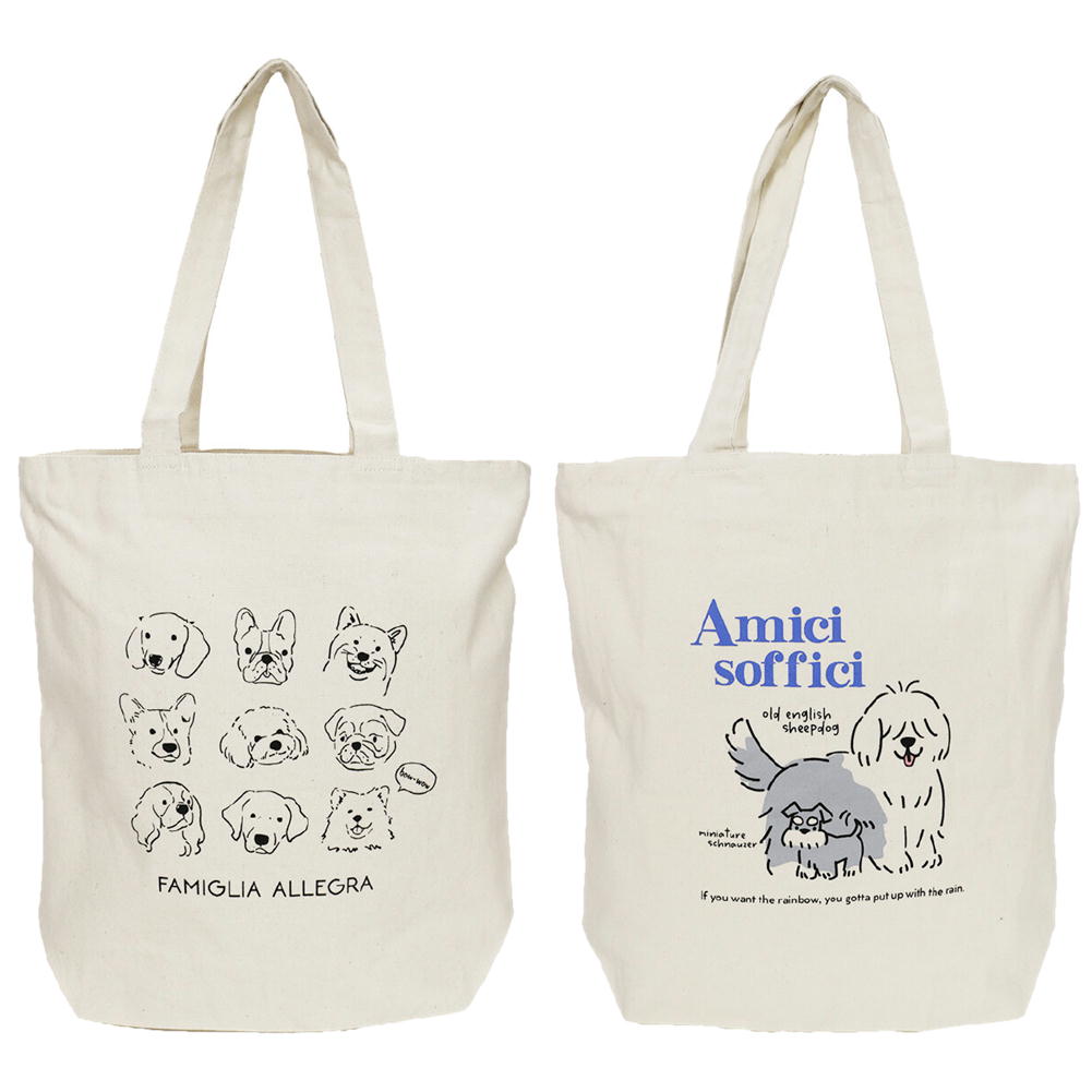 mota ラブラドール 犬柄とネコ柄 エプロンとトートバッグセット 4点