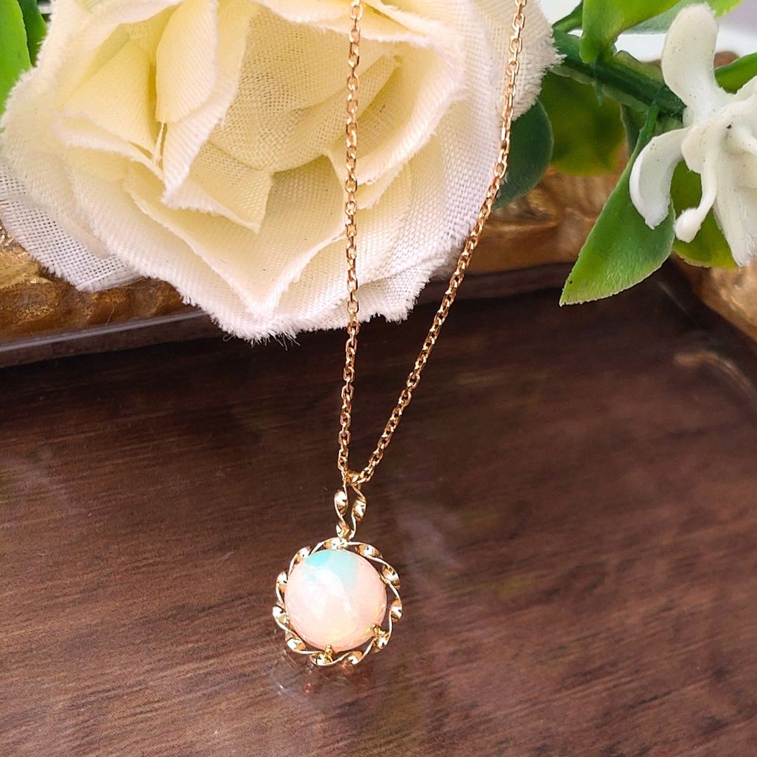 楽天市場】K18 イエローゴールド オパール ペンダントトップ チャーム