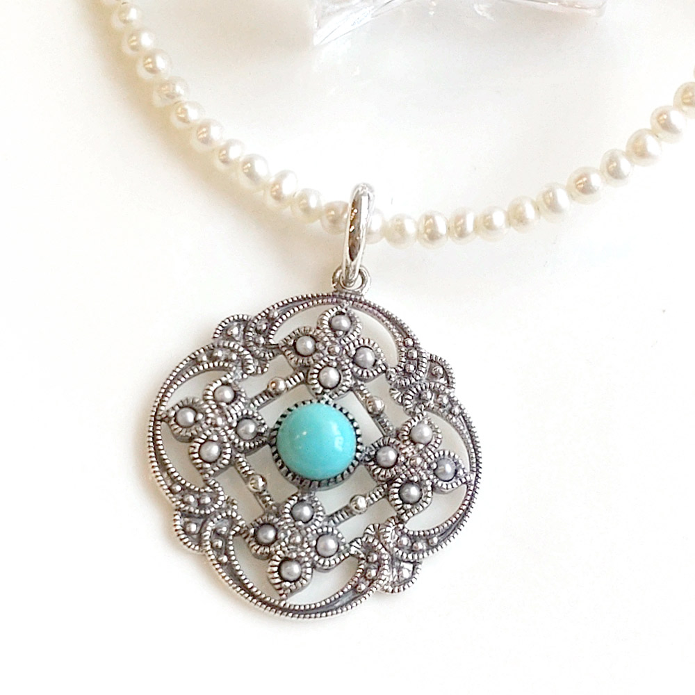 楽天市場】【碌山】 シルバー サークル フラワー シードパール