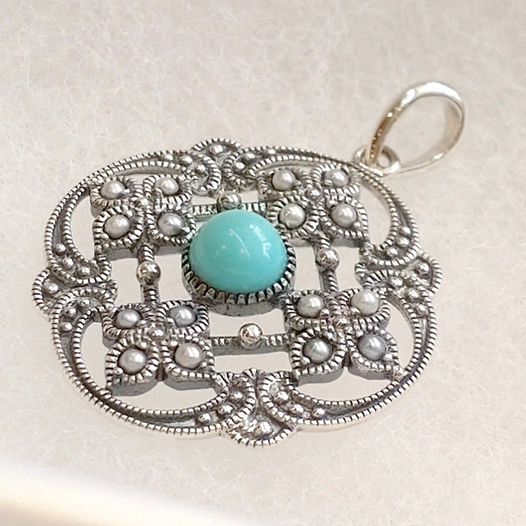 楽天市場】【碌山】 シルバー サークル フラワー シードパール