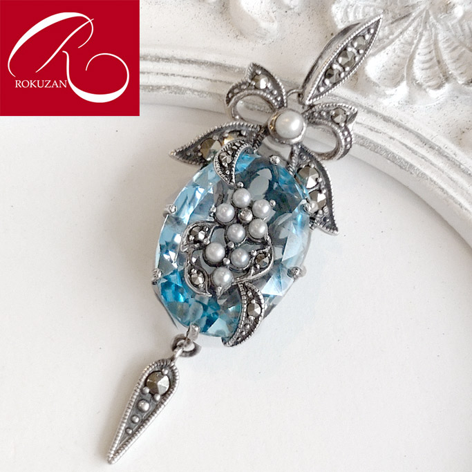 楽天市場】【碌山】 シルバーブルートパーズシードパール ペンダント