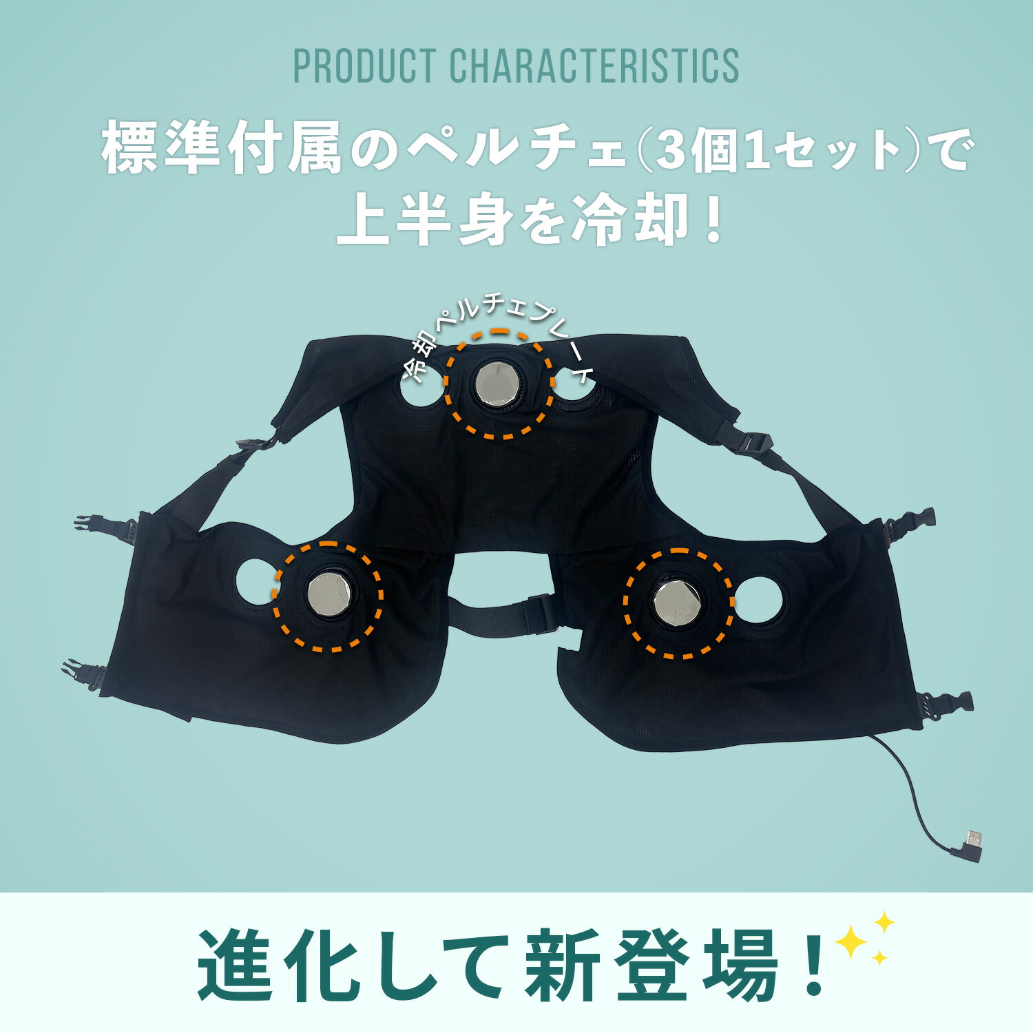 楽天市場】ペルチェベスト メッシュ 冷却モード 加熱モード 増やせる