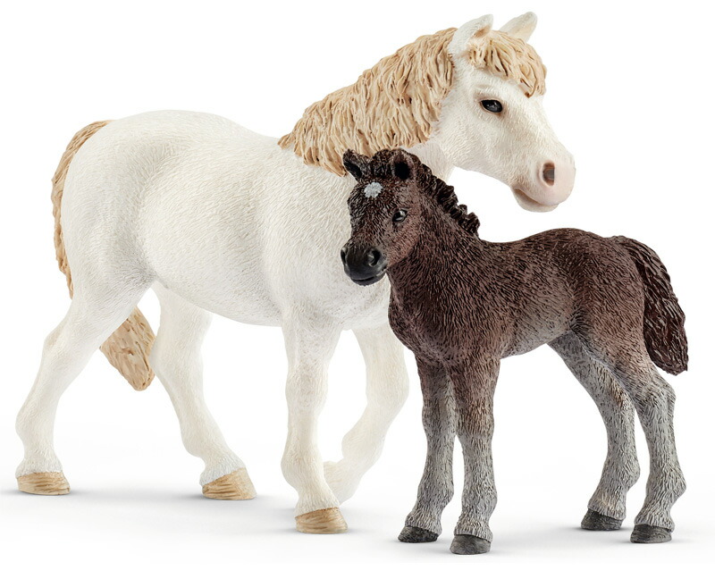 楽天市場】シュライヒ 動物フィギュア ポニーの親子 42423【Schleich