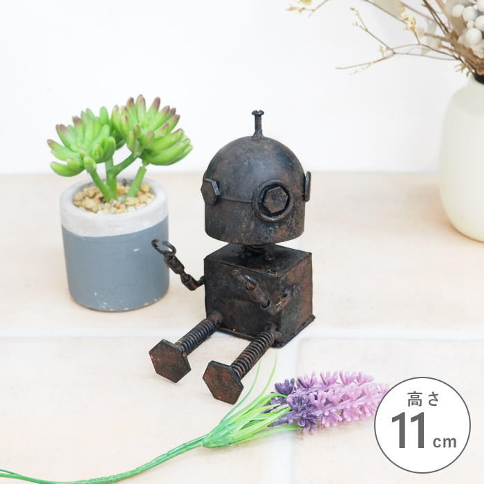 楽天市場】【あす楽】 置物 メタルロボット4号小 4920 村田屋産業
