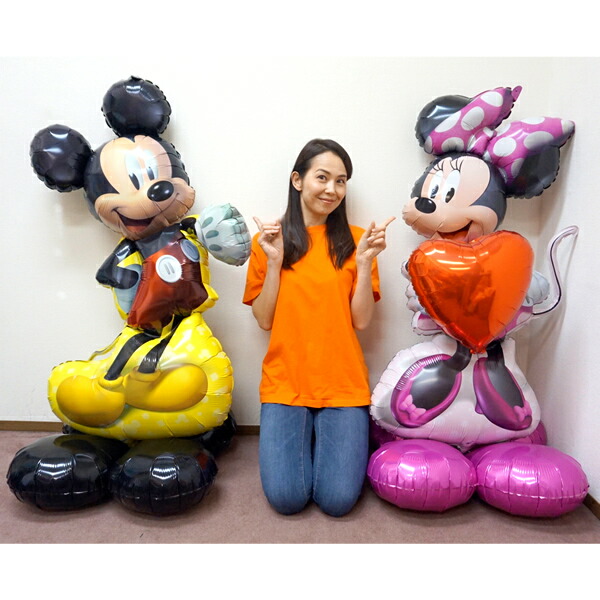 楽天市場】空気で自立する大きなバルーン ミッキー＆ミニーマウス H122