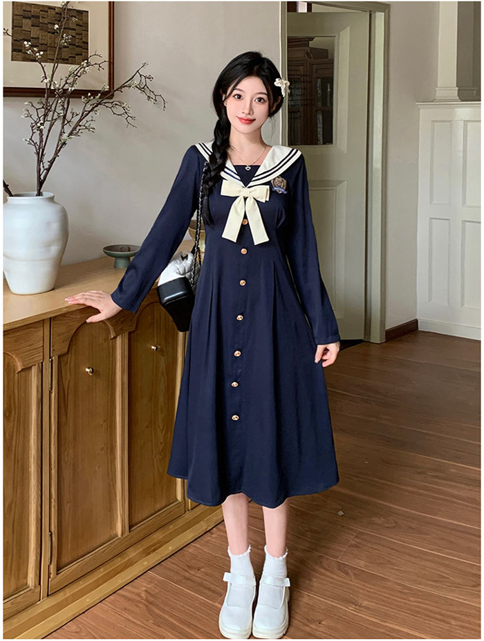 楽天市場】長袖 ワンピース 制服 JK服 女子高生 スクールウェア 学園祭