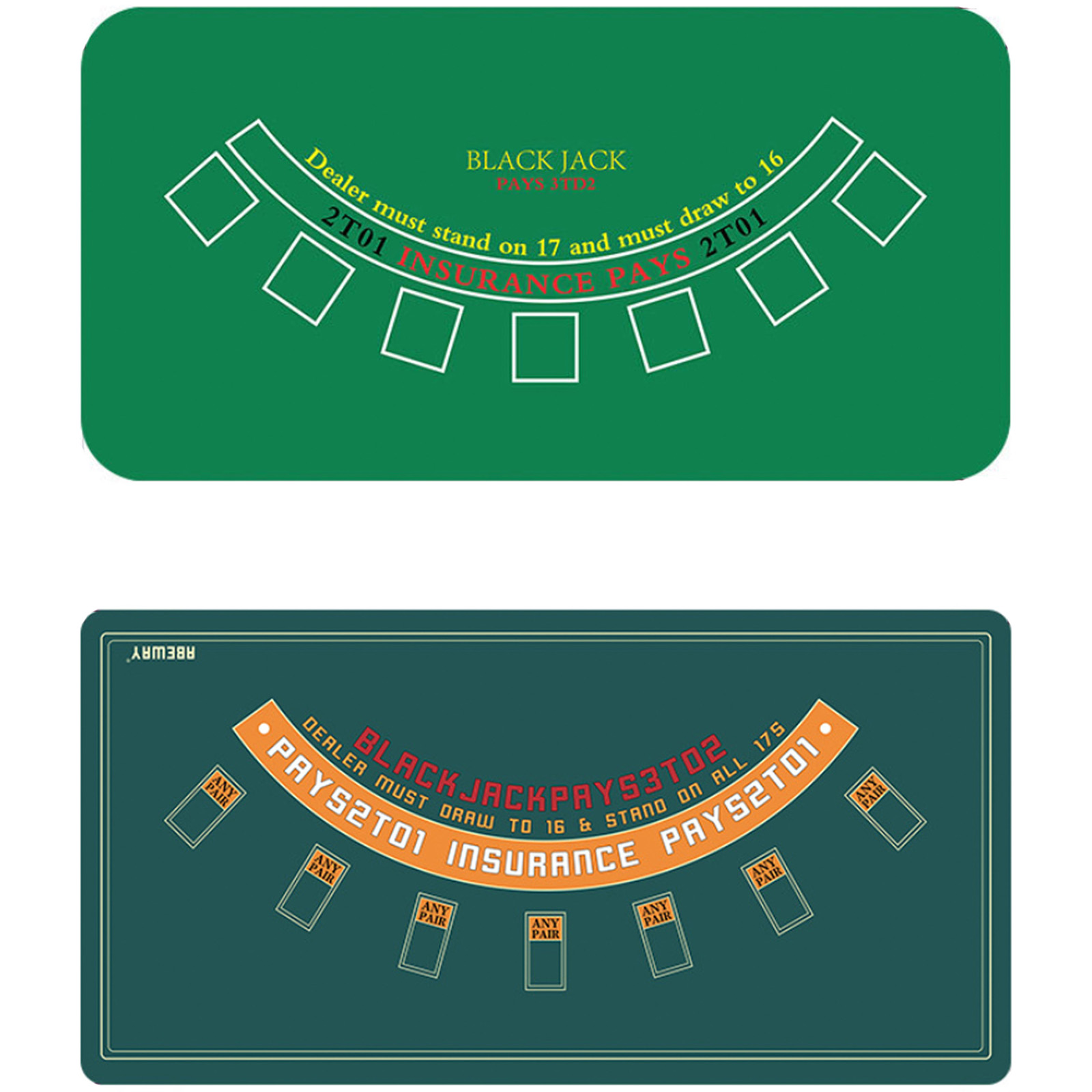 楽天市場】送料無料 ! ブラックジャックマット 120x60cm カジノ Black