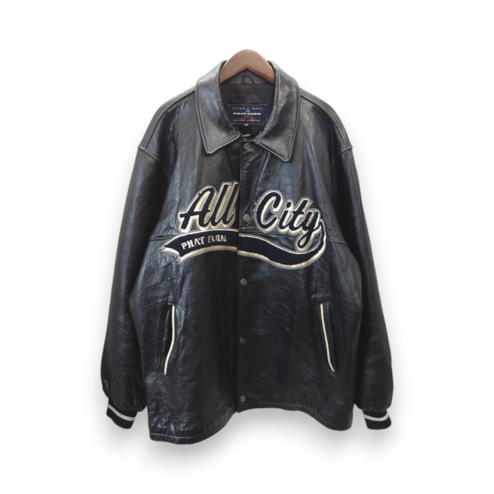 楽天市場】PHATFARM 90s ALL LEATHER JACKET BLACK サイズ3XL ファット