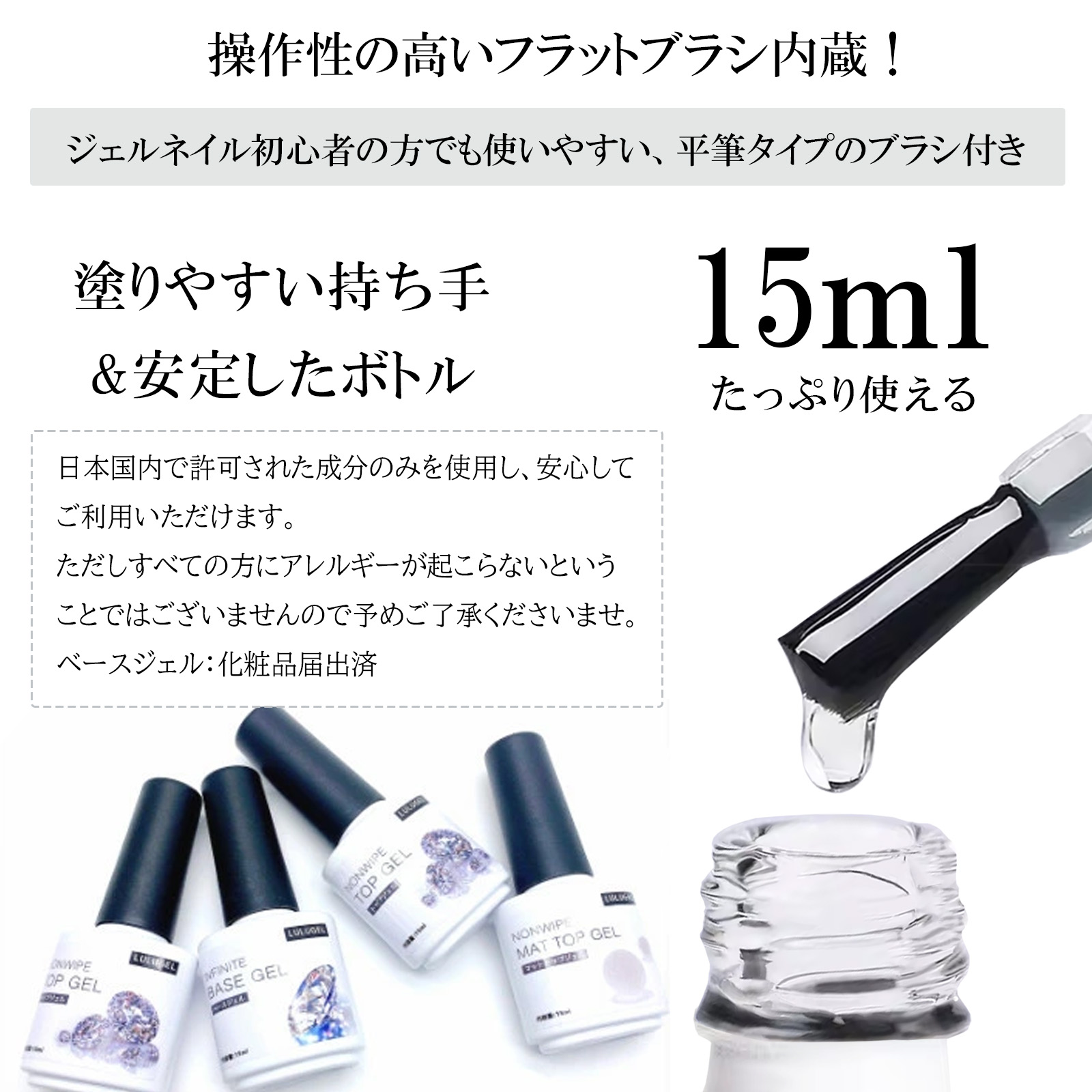 楽天市場】LULUGEL ベースジェル トップジェル セミハード セット