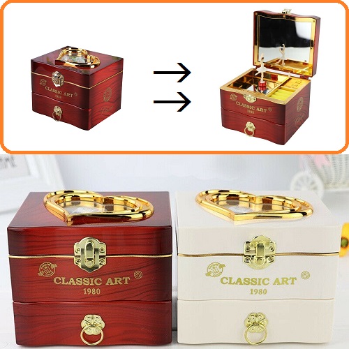 楽天市場】ジュエリー オルゴール 兼用 2段式 アクセサリーボックス