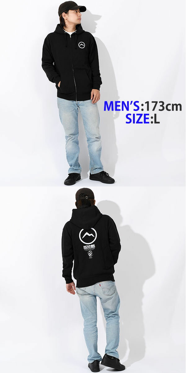 楽天市場】送料無料 ジップパーカー NOVEMBER ノベンバー スノー