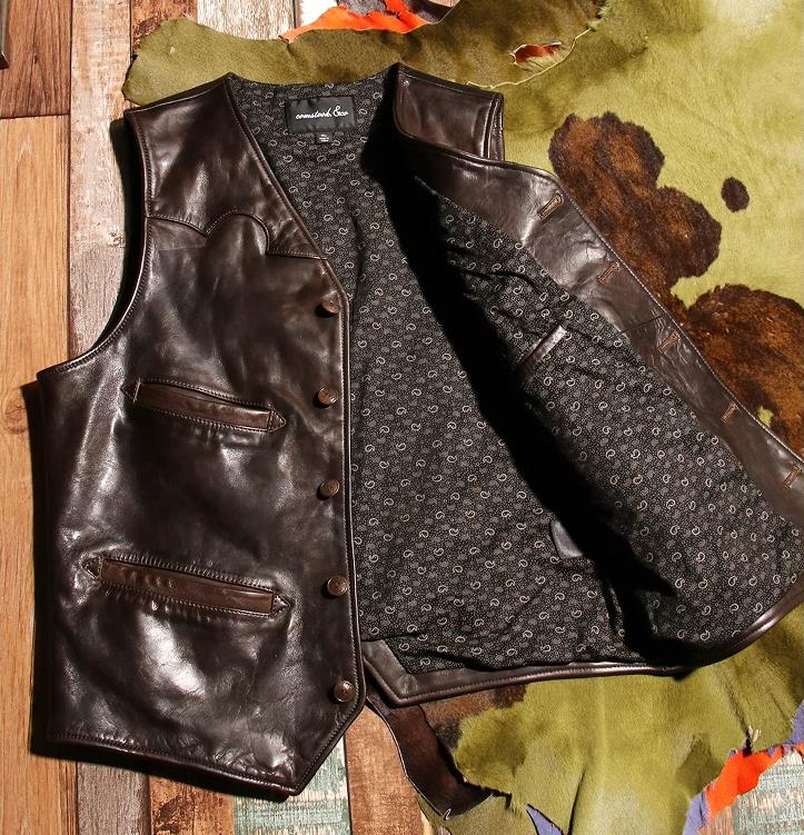 楽天市場】本革ベスト レザーベスト 馬革 濃い茶色ホーススキン メンズ