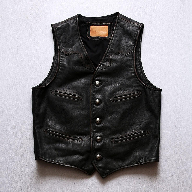 楽天市場】本革ベスト 牛革 チョッキ ジレベスト レザーベスト メンズ