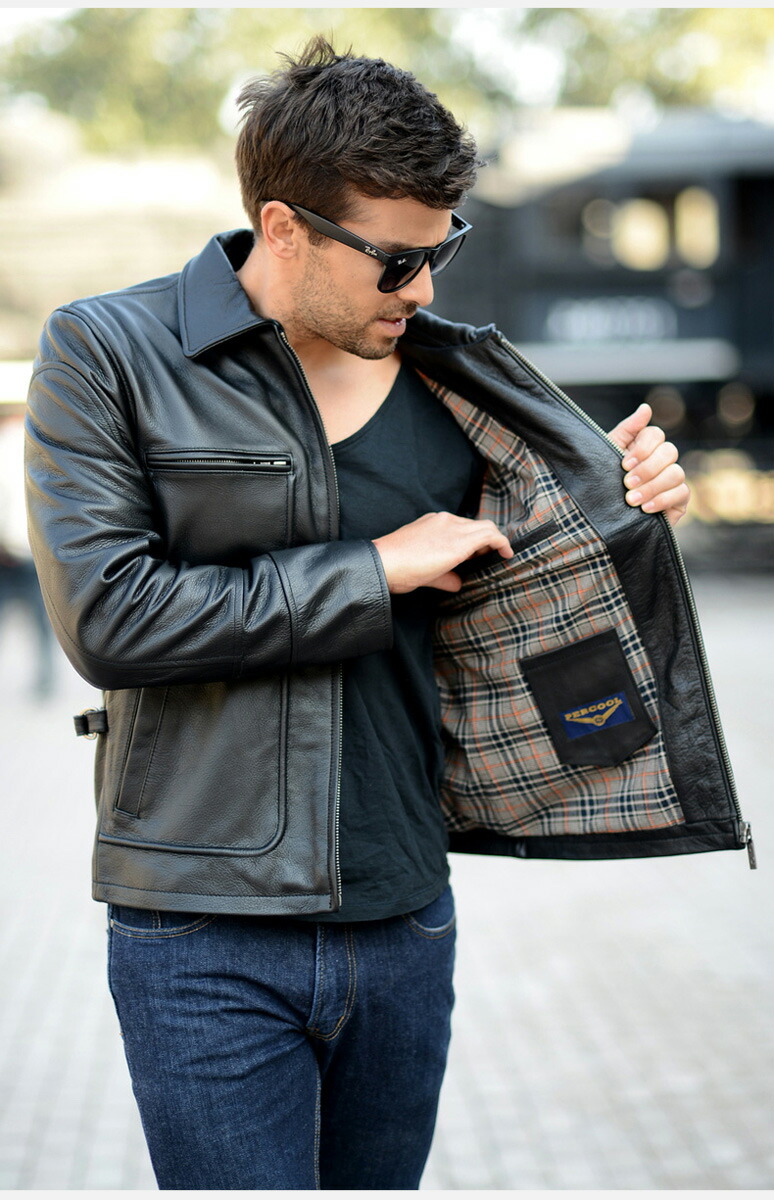 楽天市場】本革ジャケット 牛革 バイクジャケット シングルライダース