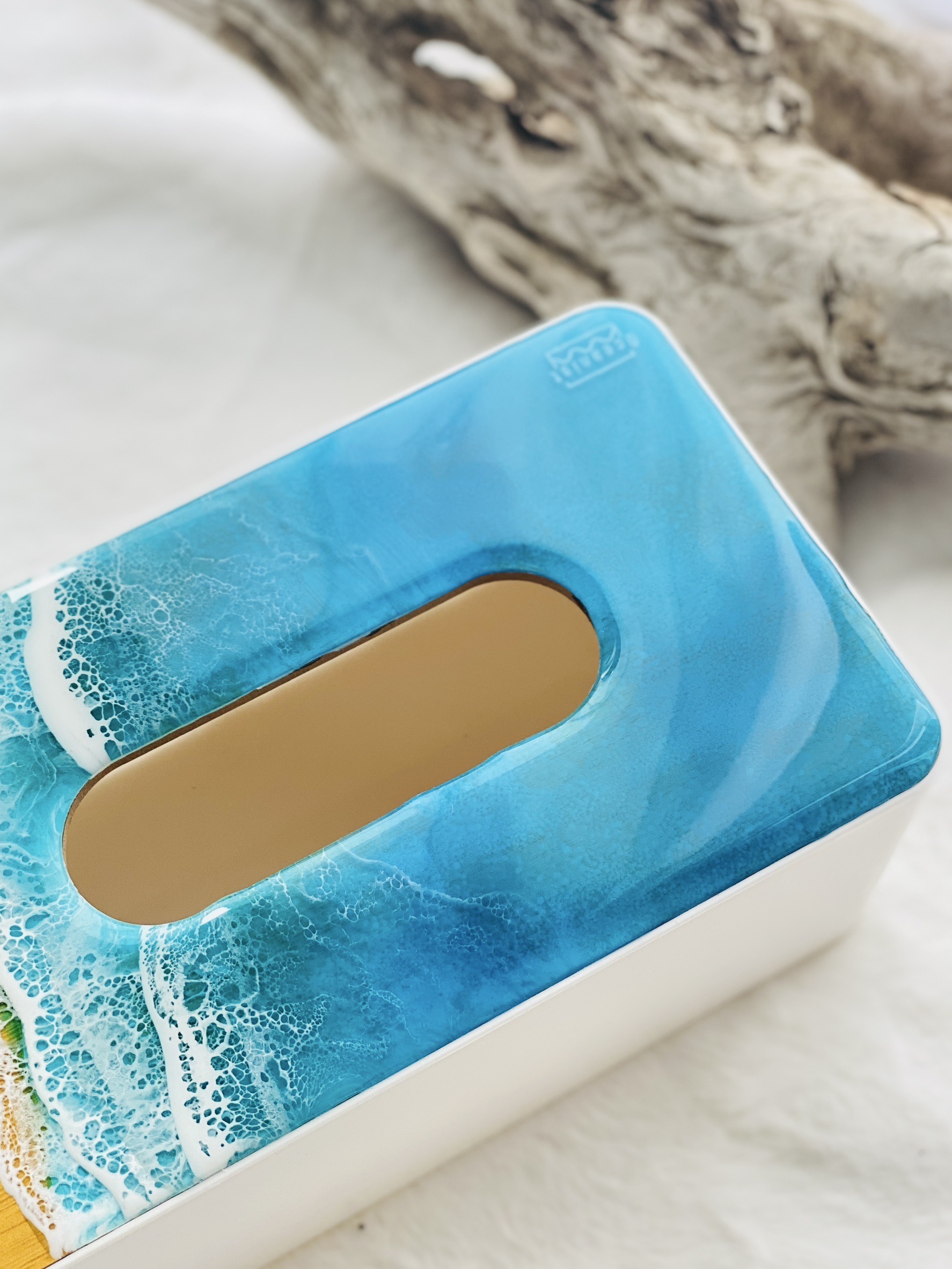 ティッシュボックス 海レジン 波レジン 🩵 Resin art tissue box