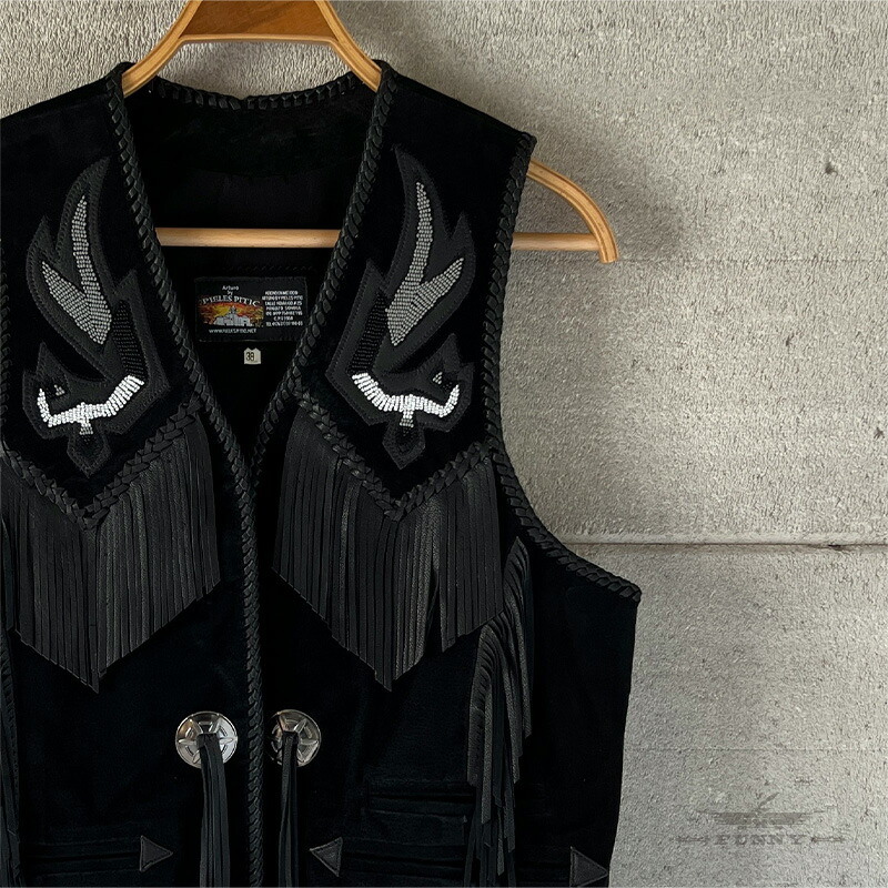 楽天市場】【FUNNY公式ストア】 PIELES PITIC レザー フリンジ ベスト