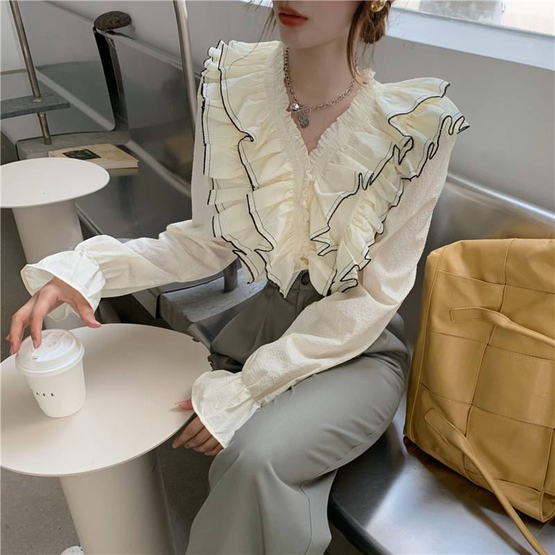 楽天市場】ブラウス シャツ カットソー トップス 送料無料 フリル