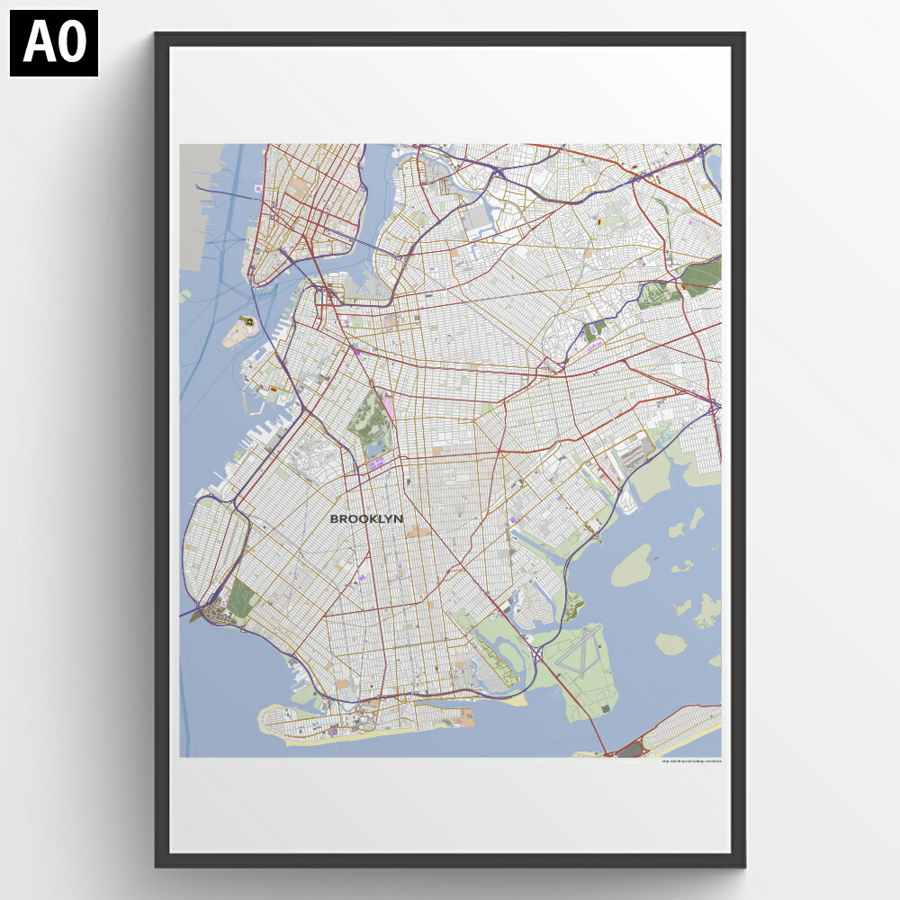 楽天市場】都市地図ポスター【ブルックリン】アメリカ ニューヨーク