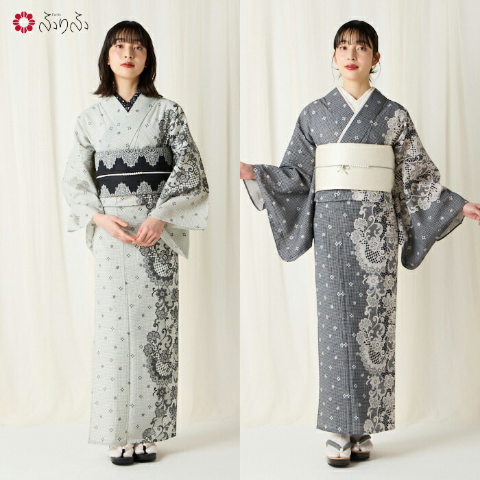 楽天市場】浴衣単品「 片寄せレース 」公式 ふりふ 撫松庵 浴衣 ふりふ