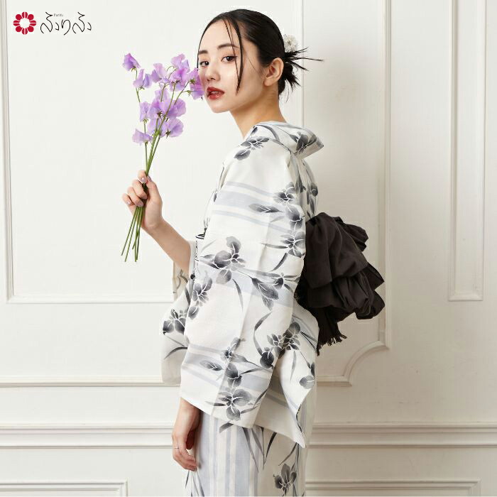 楽天市場】浴衣単品「 NaturalFurifu あやめストライプ 」公式 ふりふ