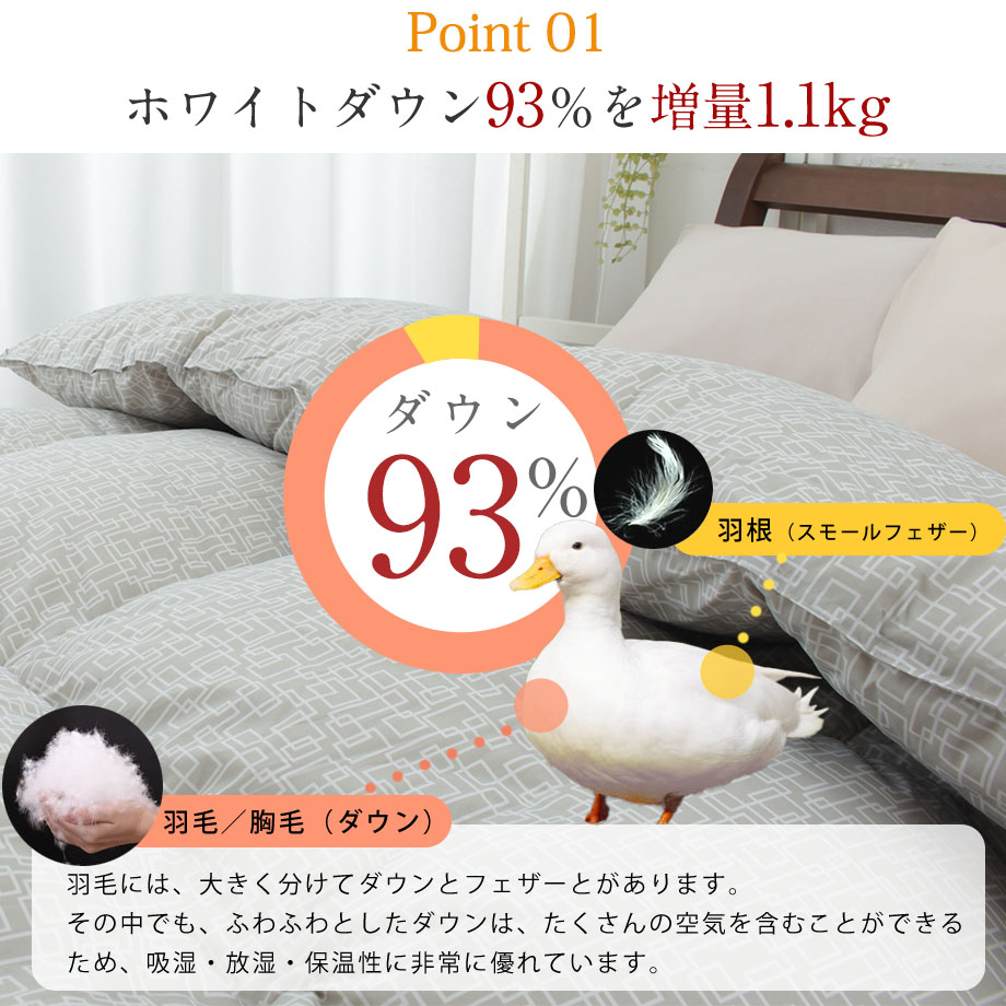 楽天市場】＼SS特価／羽毛布団 ホワイトダック93％ シングル ハウス