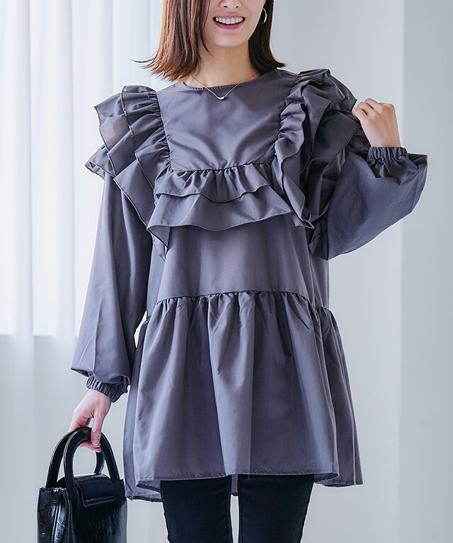 楽天市場】フリル デザインブラウス【5593円クーポン利用で