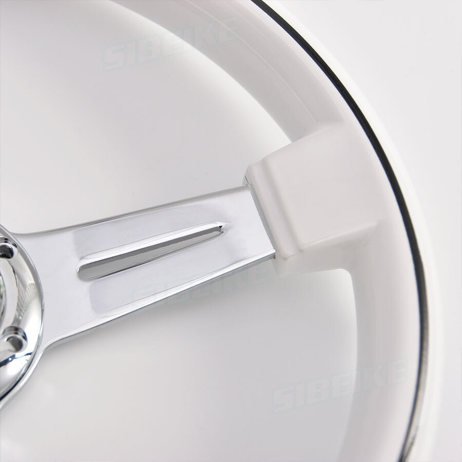 楽天市場】新品 汎用 14インチ高品質ホワイトハンドル ステアリング