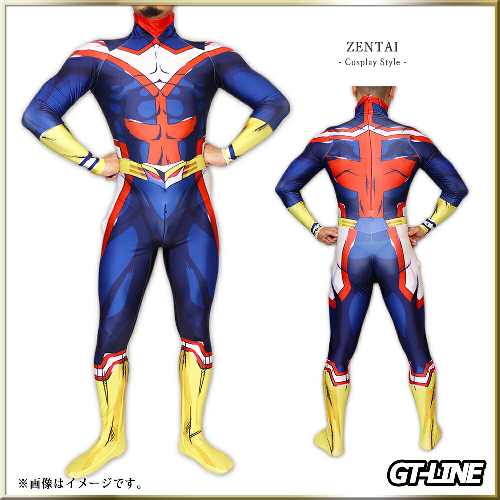 楽天市場】Zentai イエローブルー ファスナー付き アニメ ヒーロー