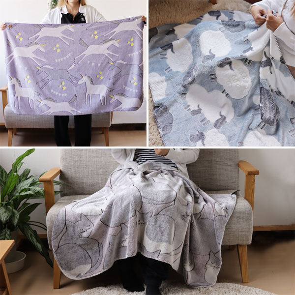 楽天市場】ヘミングス PAQUET ファニーブランケットM【フリース 毛布