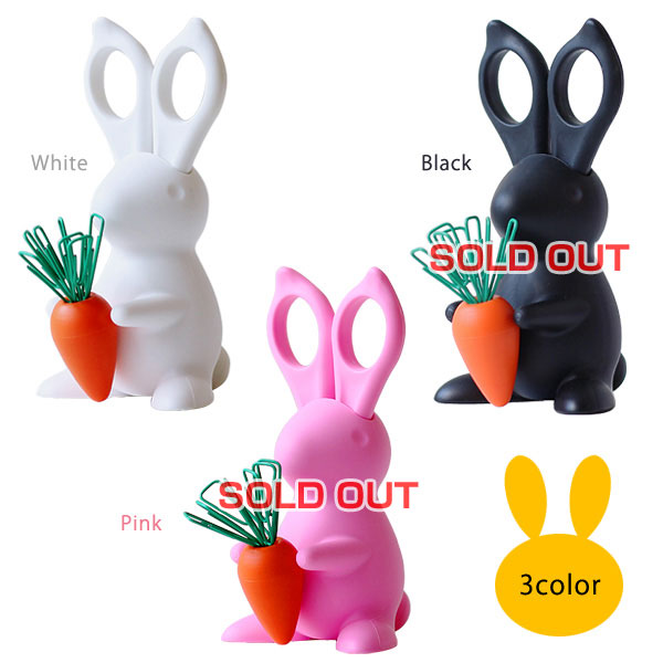 楽天市場】QUALY Desk Bunny Scissors & Clip Holder【はさみ