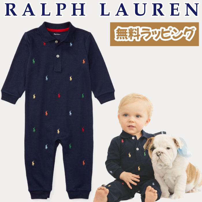 新品】【女の子】ラルフローレン ロンパース ショートオール デニム風