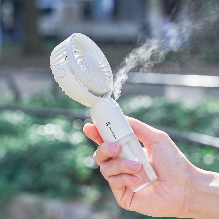 楽天市場】ミストハンディファン LCAF016 ネックストラップ付 3段階