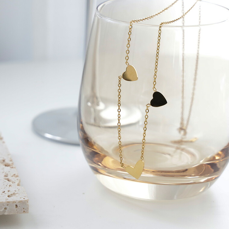 楽天市場】ランダム ハート ネックレス サージカルステンレス さび