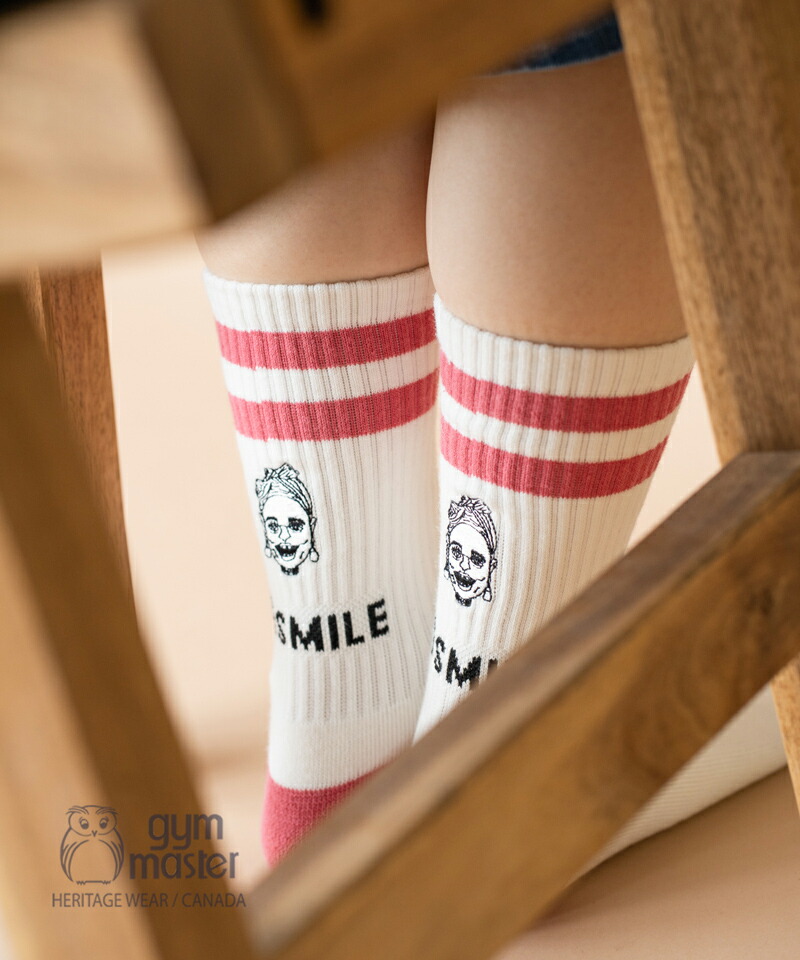 楽天市場】gym master 公式 SMILE刺繍ラインソックス｜靴下 くつ下