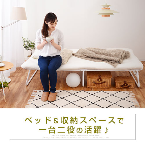 楽天市場】パイプベッド 折りたたみ シングル スチールベッド ベッド